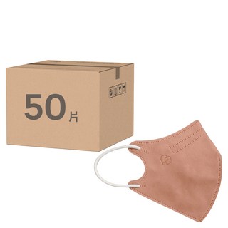 MITENXIN 天心生醫 3D成人立體醫療口罩 未滅菌, 50片, 1盒, 乾燥玫瑰色