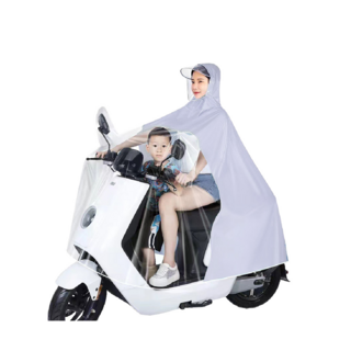 機車一件式親子雨衣 均碼 多色可選 高亮反光條, 灰色