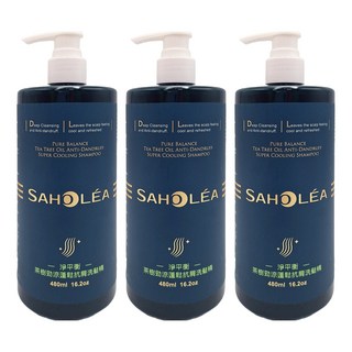 SAHOLEA 森歐黎漾 淨平衡茶樹勁涼蓬鬆抗屑洗髮精, 480ml, 3瓶