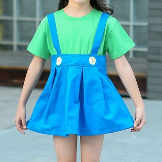 愛北鼻 萬聖節瑪莉歐造型服裝 舒適材質兒童角色扮演服 派對焦點 路易吉 綠色