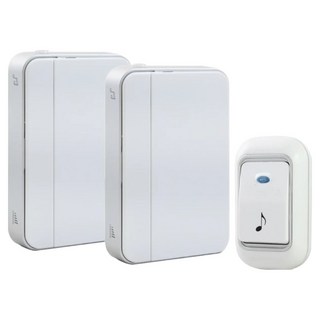 LONG PING 一對二電池式 IP44防水等級 緊急看護門鈴 45首音樂, B032A