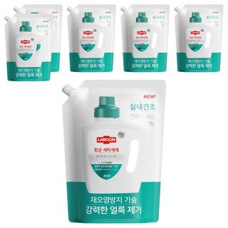 랩신 항균 세탁세제 솔잎향 리필, 1.5L, 6개