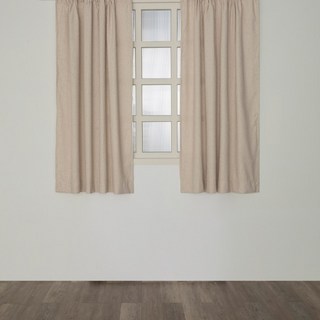 HOLA 和樂家居 查莉緹花大肚紗半腰窗簾 600g, 芒草棕