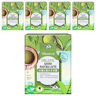 Vilson 米森 有機京都抹茶拿鐵 無奶精 無人工香料 無人工色素, 25g, 8包, 5盒