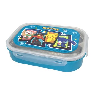 PoKeMoN 寶可夢 不鏽鋼餐盤 附蓋, 藍色, 1個