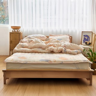 PRIELLE Mumu 純棉條紋防水床墊 象牙白, 雙人 150*200cm