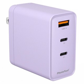 PhotoFast 銀箭資訊 A1 GaN 65W 氮化鎵電源供應器組, 紫色, 1組