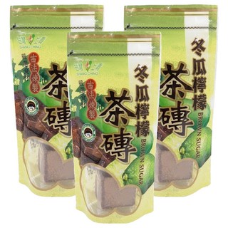 上青 黑糖塊 冬瓜檸檬茶磚 a254, 200g, 1包, 3包