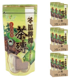上青 黑糖塊 冬瓜檸檬茶磚 a254, 200g, 1包, 9包