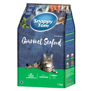 Snappy Tom 幸福貓 特選海鮮風味 貓乾糧 含Omega 3&6 化毛配方, 1.5kg, 1袋