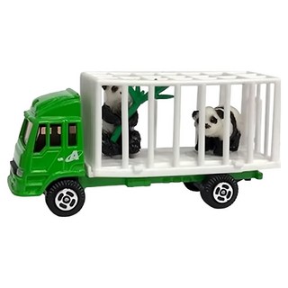 love color 樂彩森林 迷你合金車 85#熊貓縮細運送車 適用年齡五歲以上, 熊貓運送車 滑行, 9.5 x 3.8cm, 1個