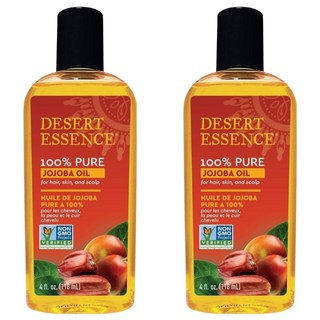 DESERT ESSENCE 100%純荷荷芭油, 118ml, 頭髮/皮膚/頭皮適用, 2瓶