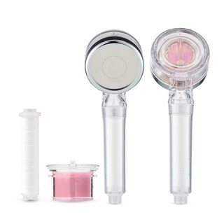 워터웰 비타민 캡슐 수압상승 샤워기헤드 세트, 투명(피치 캡슐 필터), 1세트