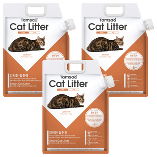 Tamsaa 貓砂 普通顆粒型 無香, 8kg, 3袋