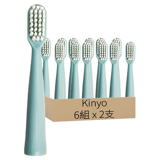 Kinyo 電動牙刷刷頭 綠 2支, 6組, ETB-816G-1