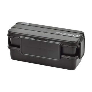 PEARL LIFE 珍珠金屬 雙層式 男士便當盒4件組 日本製 Home Label D-436, 黑色, 1組