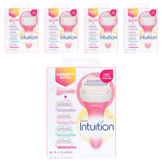 인튜이션 버라이어티 모이스춰 핑크 여성 면도기 + 여분날 4p, 5세트