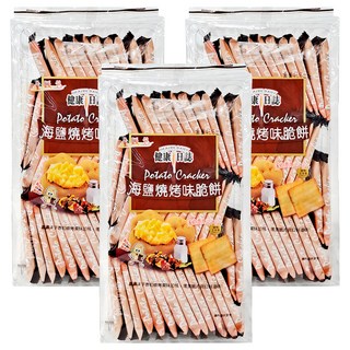 HEALTH DAILY 健康日誌 海鹽燒烤味脆餅 量販包 薄脆片爽口好滋味, 408g, 3袋