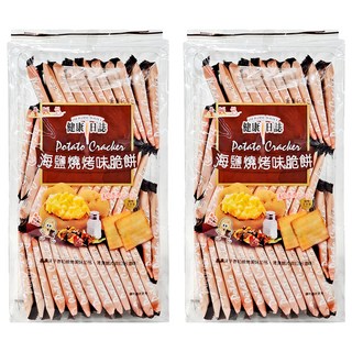 HEALTH DAILY 健康日誌 海鹽燒烤味脆餅 量販包，薄脆片爽口好滋味, 408g, 2包