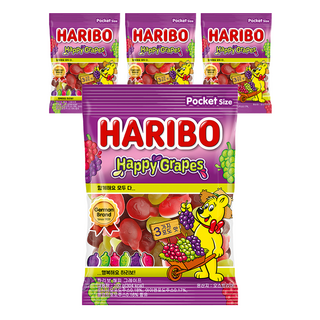HARIBO 小熊軟糖 葡萄口味, 4包, 100g