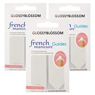 GLOSSYBLOSSOM 法式 美甲貼紙, 圓弧, 3個