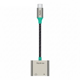TOTU 拓途 Type-C轉接頭轉接線音頻轉接器 Type-C轉Type-C充電+3.5mm耳機孔 鋁合金+TPE+尼龍編織 30W Max, AD-5, 1個