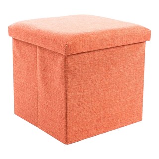 小麥購物 儲物收納凳 正方形 C165 1178g, 1個, 橘色