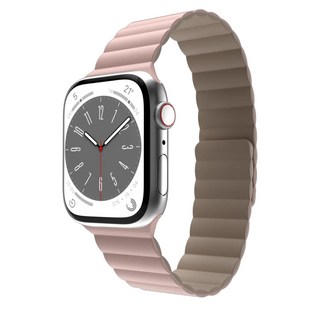 MAGEASY SKIN 磁吸矽膠防水錶帶 Apple Watch, 粉色, 1個
