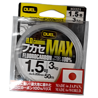 DUEL H.D. CARBON FUKASE MAX 碳纖線 前導線 H3321 #1.5 50m 浮游磯釣專用, Clear, 1個