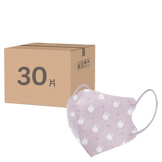 COMFIZ 康菲 兒童3D醫療口罩 3~7歲, 兔兔寶貝, 30片, 1盒