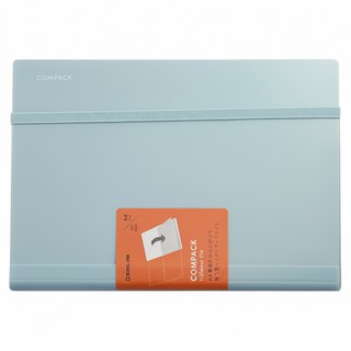 KING JIM COMPACK A4可對摺資料夾，10頁，簡潔收納，方便攜帶, 淺藍色, 1本
