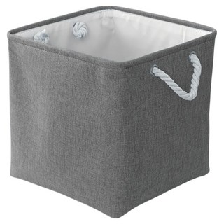 小麥購物 亞麻收納籃 方形款 C176 382g, 1個, 灰色
