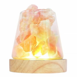 Mass 富士山水晶擴香鹽燈 手工雕琢水晶 質感非凡 USB電源 700克, 粉水晶