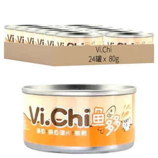 Vi.Chi 魚多多點心罐, 鮪魚 + 嫩雞, 80g, 24罐