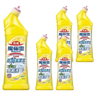 Kao 花王 Magiclean 魔術靈 殺菌瞬潔 馬桶清潔劑 檸檬清香 強力殺菌漂潔 2分鐘免刷洗, 500ml, 5瓶
