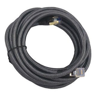 POLYWELL 寶利威爾 CAT8 40Gbps 超高速網路編織線, 5m, 黑色, 1條