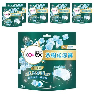 Kotex 靠得住 茶樹沁涼褲 褲型衛生棉, M(22~34吋), 2片, 6包