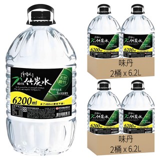 多喝水 鹼性竹炭水, 6.2L, 4瓶