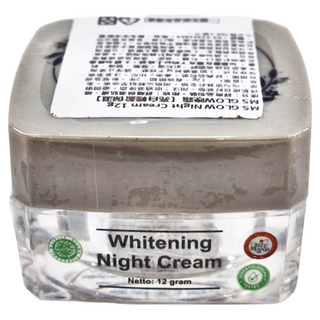 MS GLOW 晚霜 12g - 夜間修護、提亮膚色、保濕滋潤, 1罐