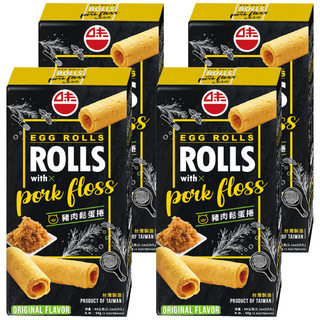 味一食品 豬肉鬆蛋捲, 屏東名產 鹹甜涮嘴 盒裝小份量, 60g, 4盒