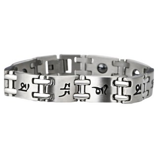 馥瑰馨盛 祈福手環, 磁石鈦合金, 男款平安護祐六字真言