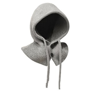 Lovroco 防寒針織高爾夫連帽巴拉克拉法帽, 灰色