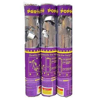 Joyparty 銀箔拉炮, 銀色, 3個