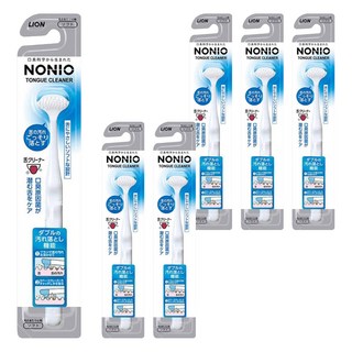 LION 獅王 NONIO 終結口氣舌苔清潔棒 高密極細軟毛 溫柔清潔舌苔 特殊橡膠刮頭 徹底帶走污垢, 18g, 6支