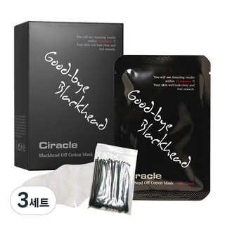 Ciracle 去黑頭妙鼻貼 附擠粉刺棉棒, 20片, 3組