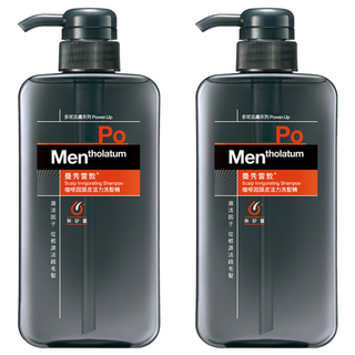 MENTHOLATUM 曼秀雷敦 男士咖啡因頭皮活力洗髮精, 550ml, 2瓶