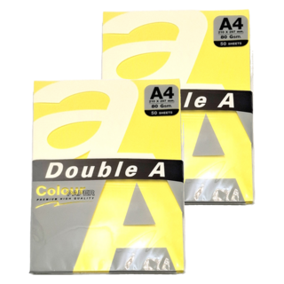 Double A 影印紙 Yellow Canary 80g, A4, 100張