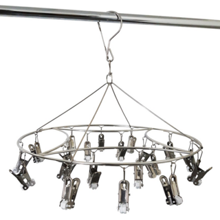 MIKA HOUSE 橘之屋 瞬收滑輪曬衣架 20夾 不鏽鋼+PC塑料, 直徑約35cm×高36cm, F-224, 1個