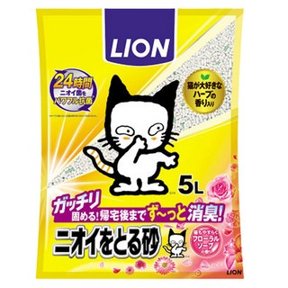 LION 獅王 超凝結除臭貓砂 花木香 礦物質, 5L, 1袋
