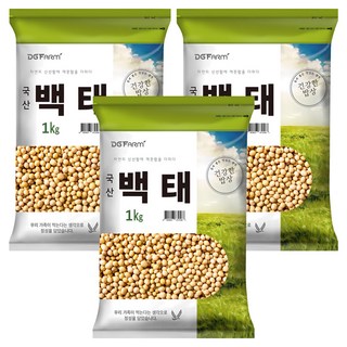 건강한밥상 국산 백태, 1kg, 3개